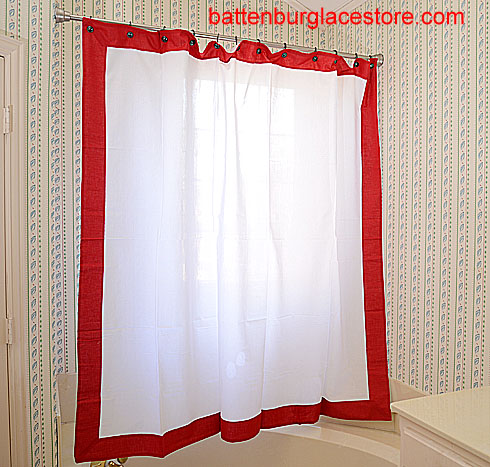 Hemstitch Shower Curtain Red color border